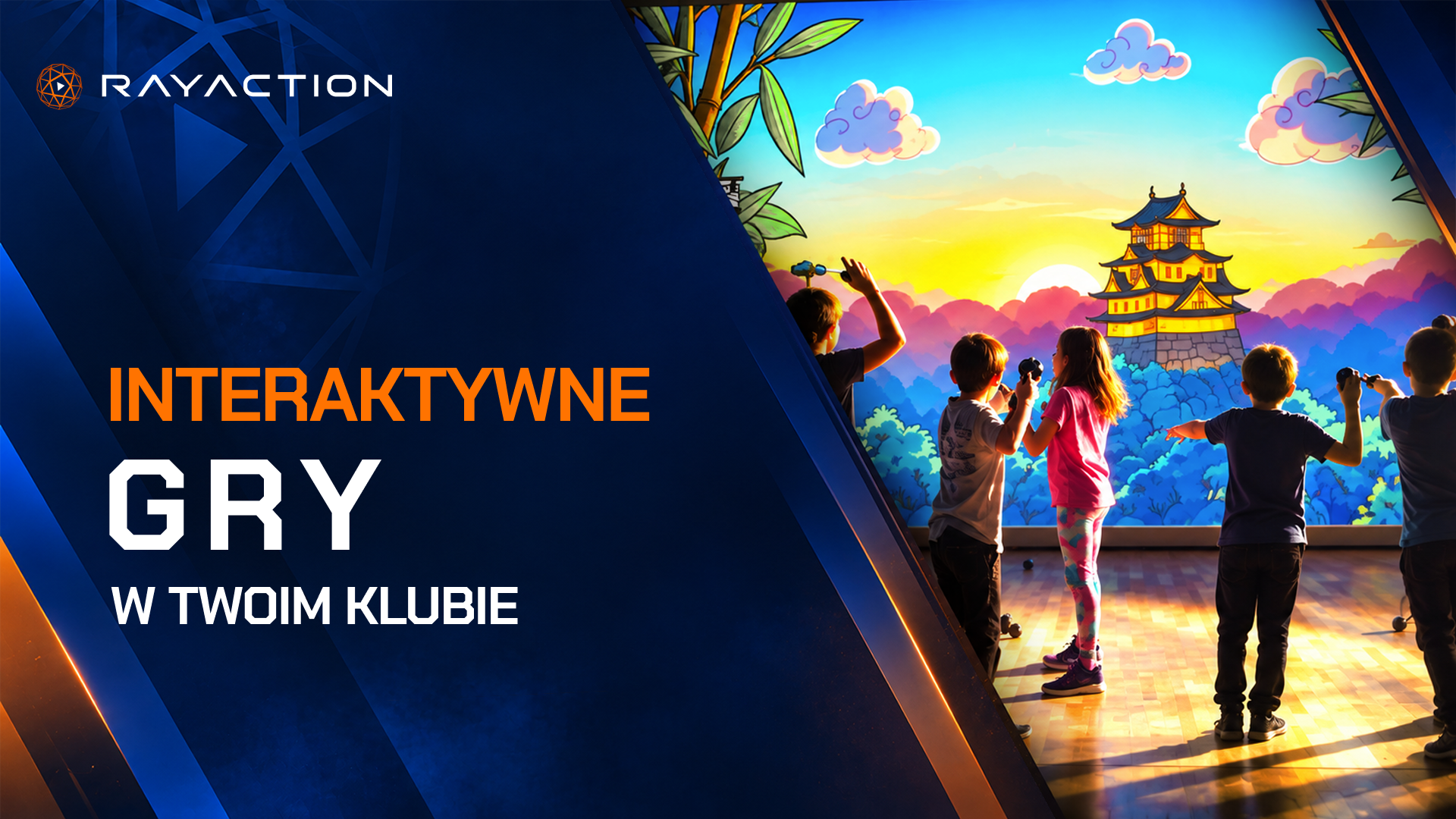Nagranie z rozgrywki na interaktywnej ścianie Rayaction