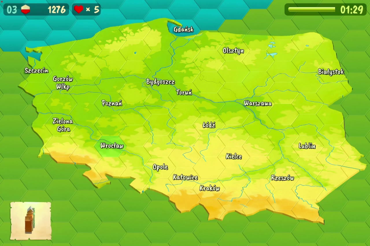 Gra Mapy — quiz geograficzny na ekranie LED Rayaction