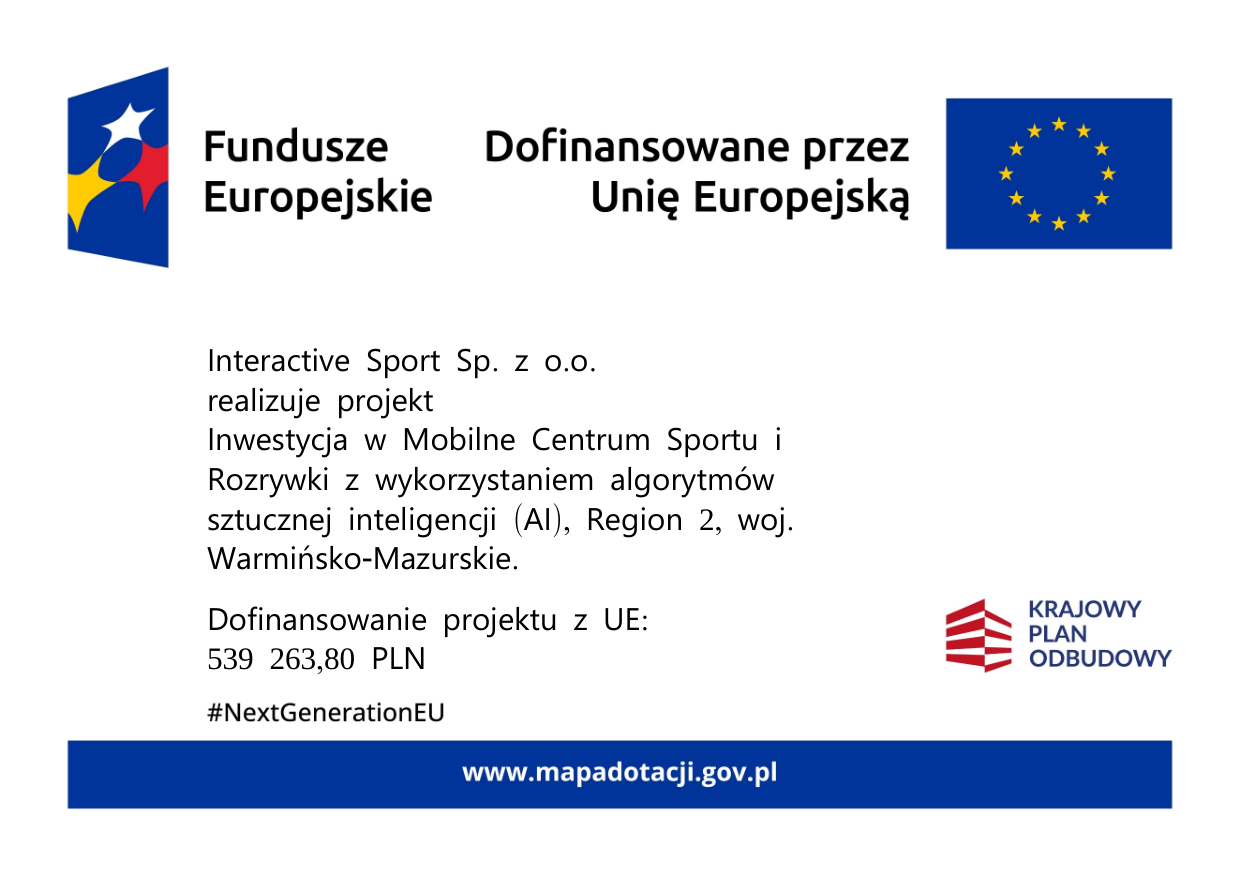 Plakat informacyjny KPO — Interactive Sport Sp. z o.o.